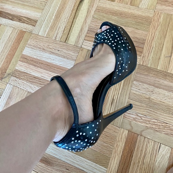 Black rhinestone platform pump size 7 high heel - Picture 7 of 10
